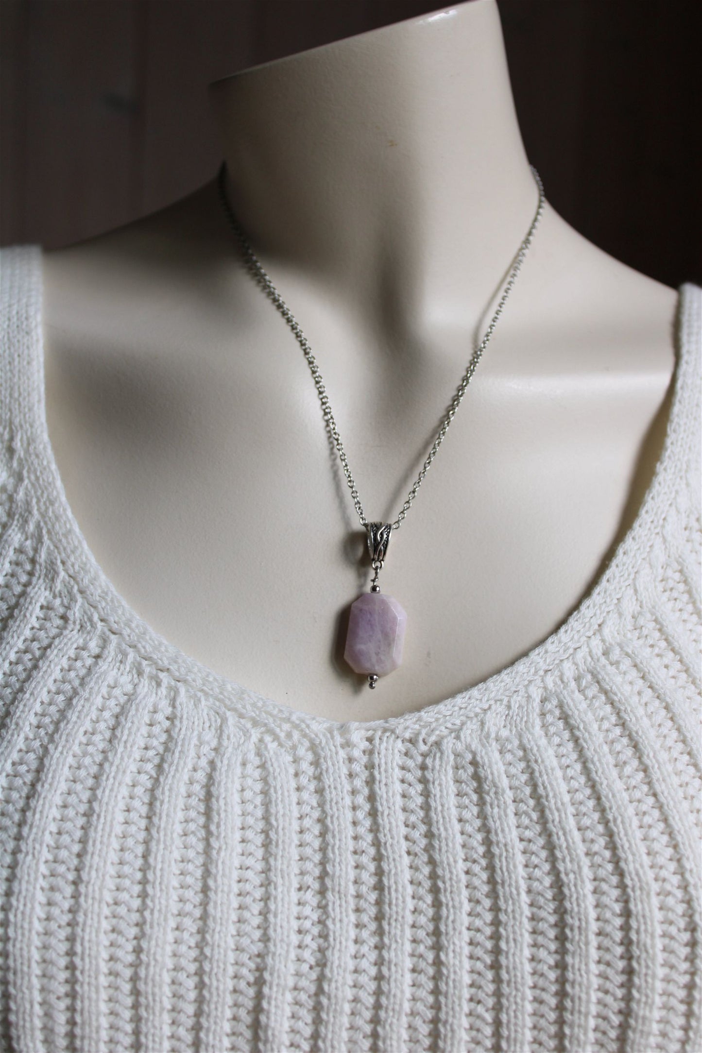 Collier avec kunzite - Aurore Lune 