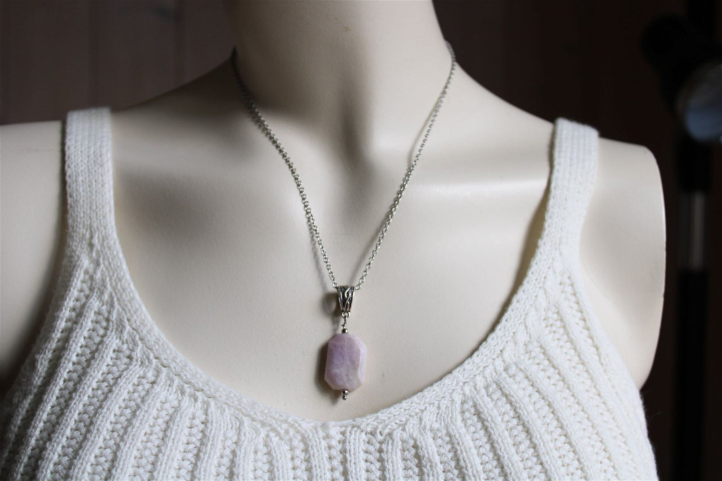 Collier avec kunzite - Aurore Lune 