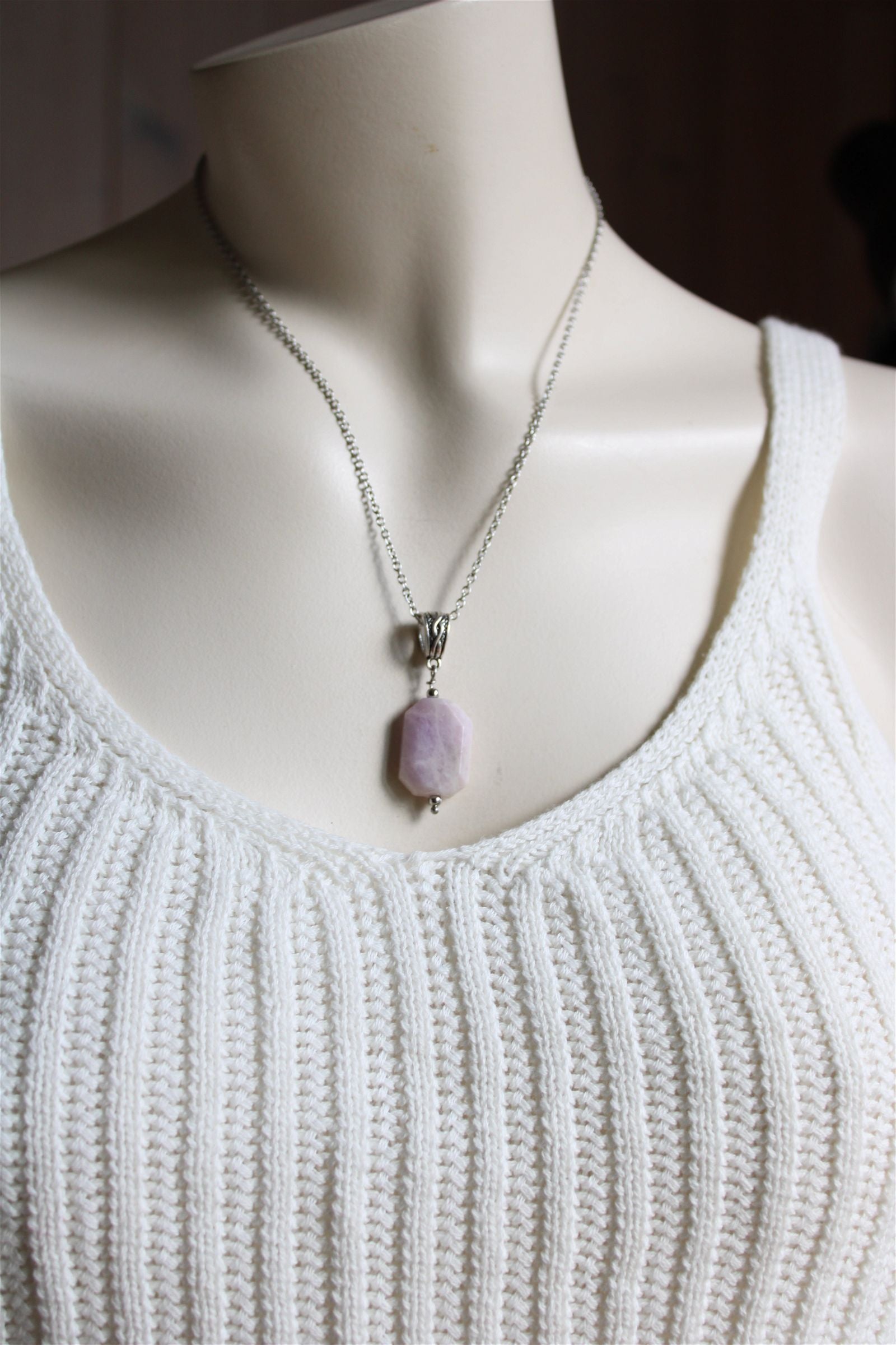 Collier avec kunzite - Aurore Lune 