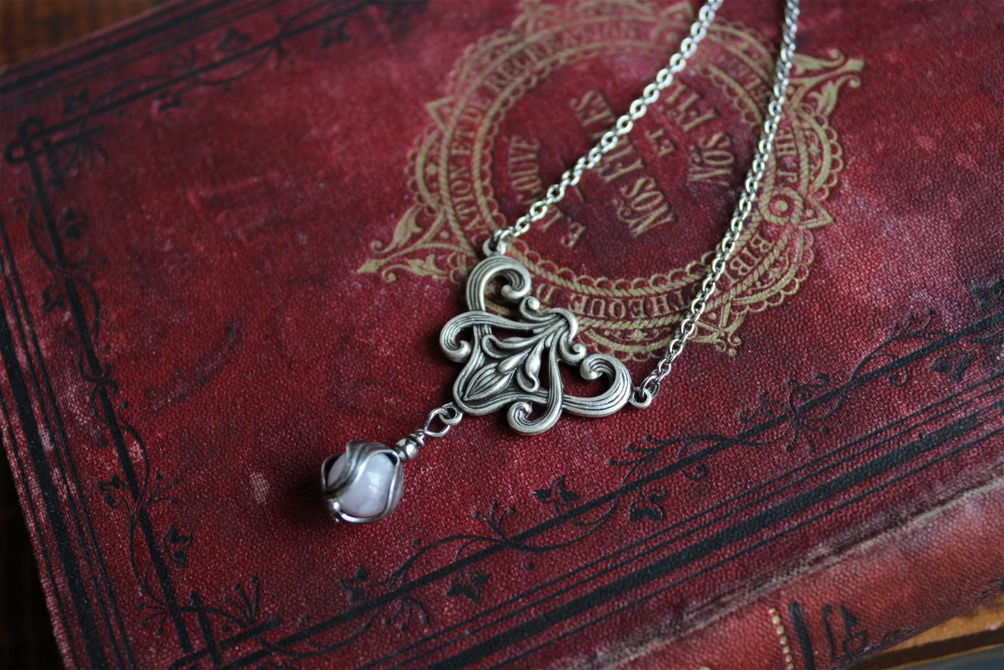 Collier avec kunzite - Aurore Lune 