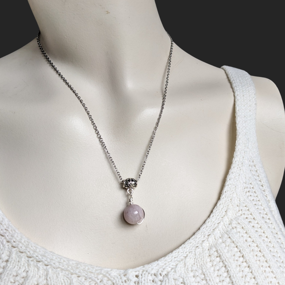 Collier avec kunzite - Aurore Lune 