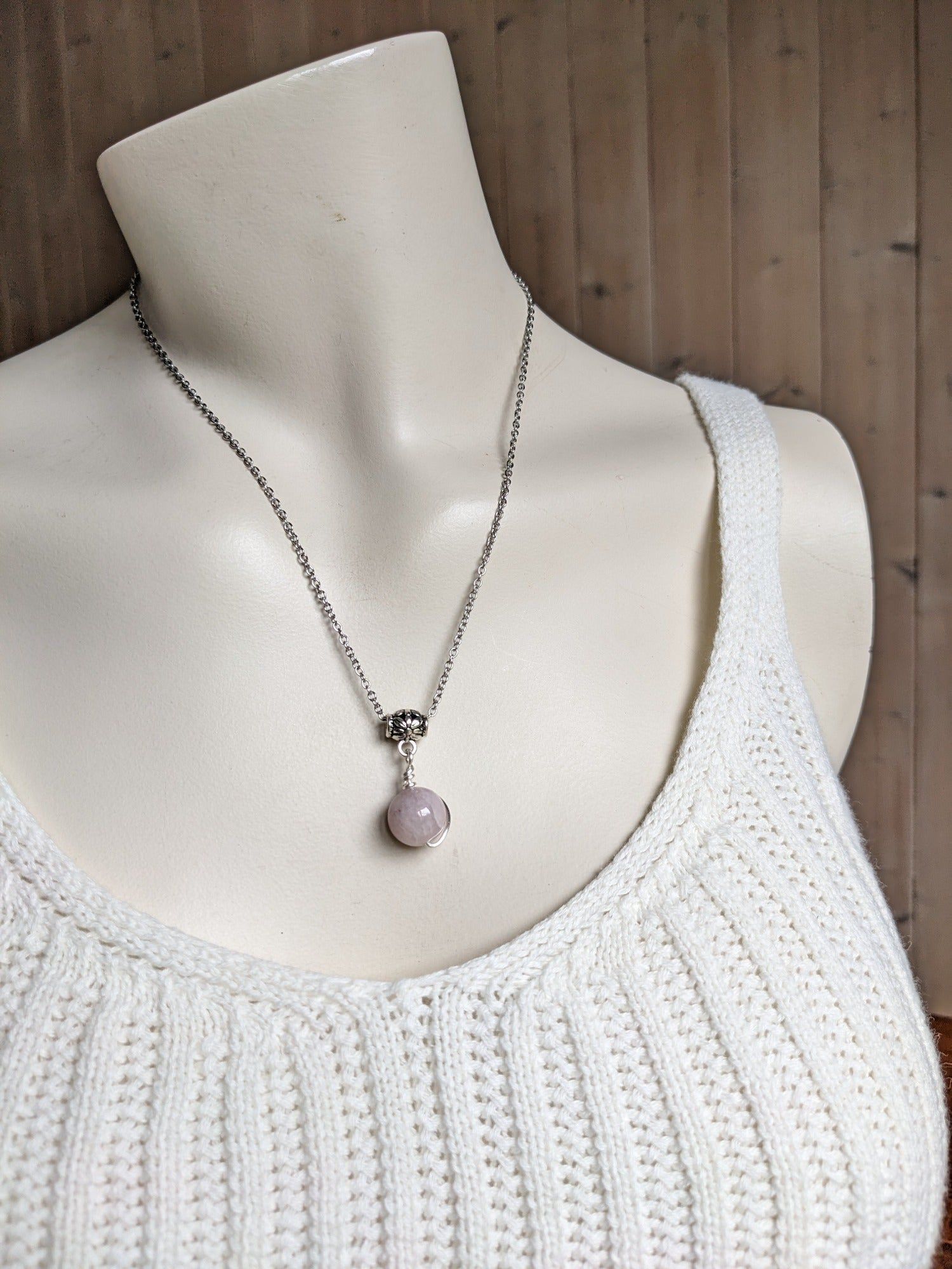 Collier avec kunzite - Aurore Lune 