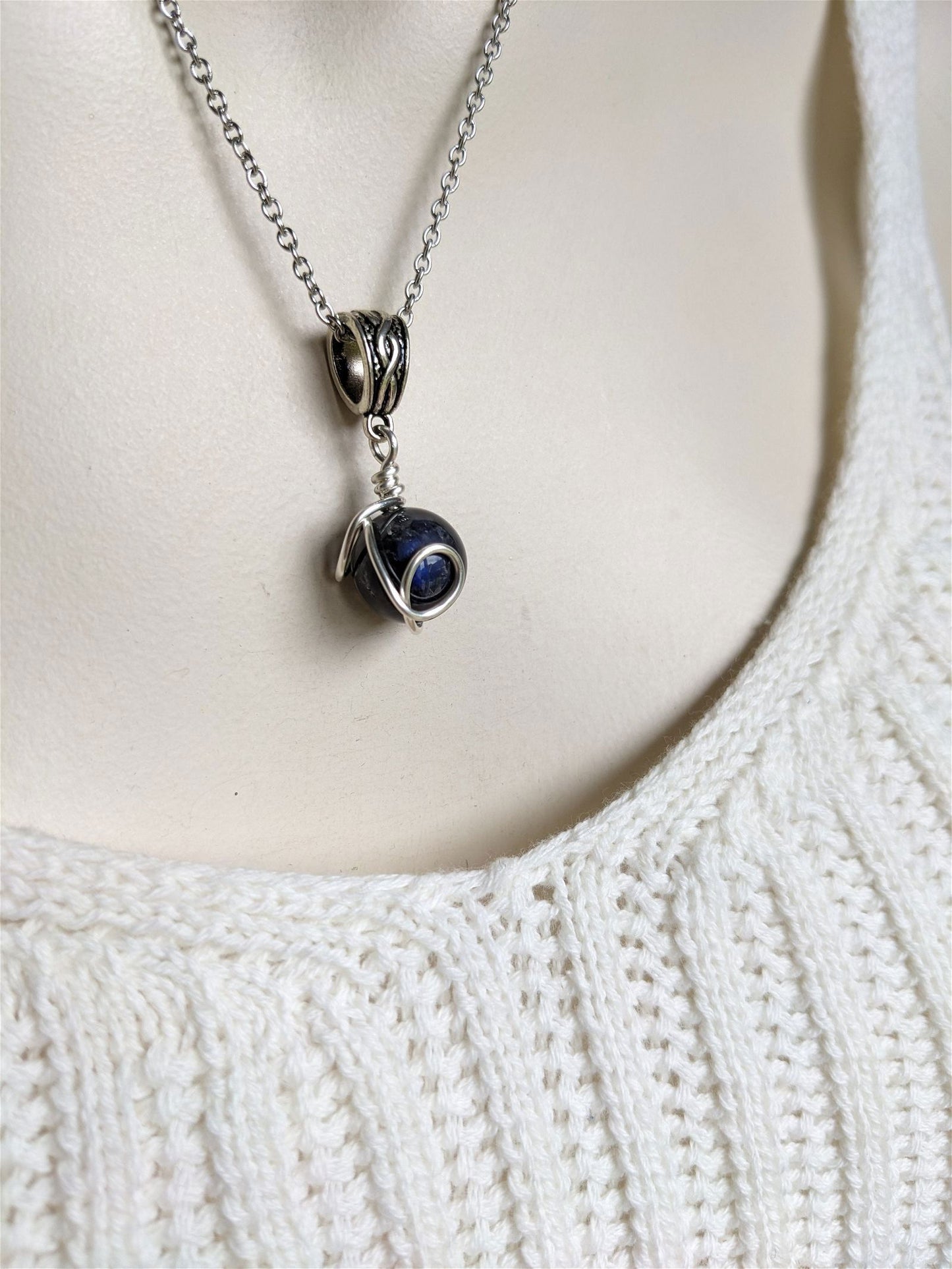 Collier avec labradorite - Aurore Lune 