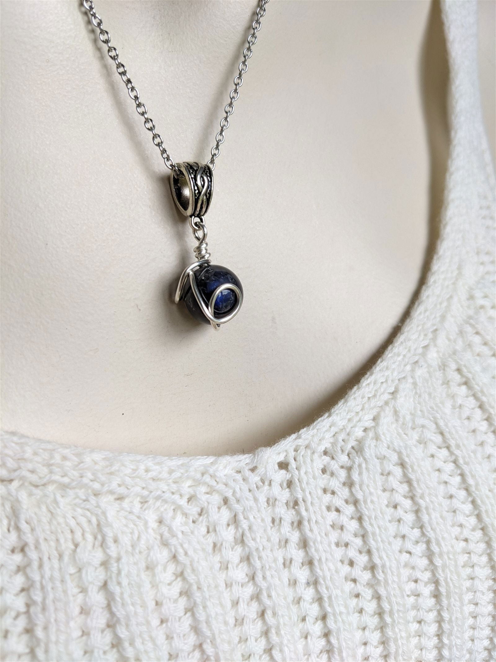 Collier avec labradorite - Aurore Lune 