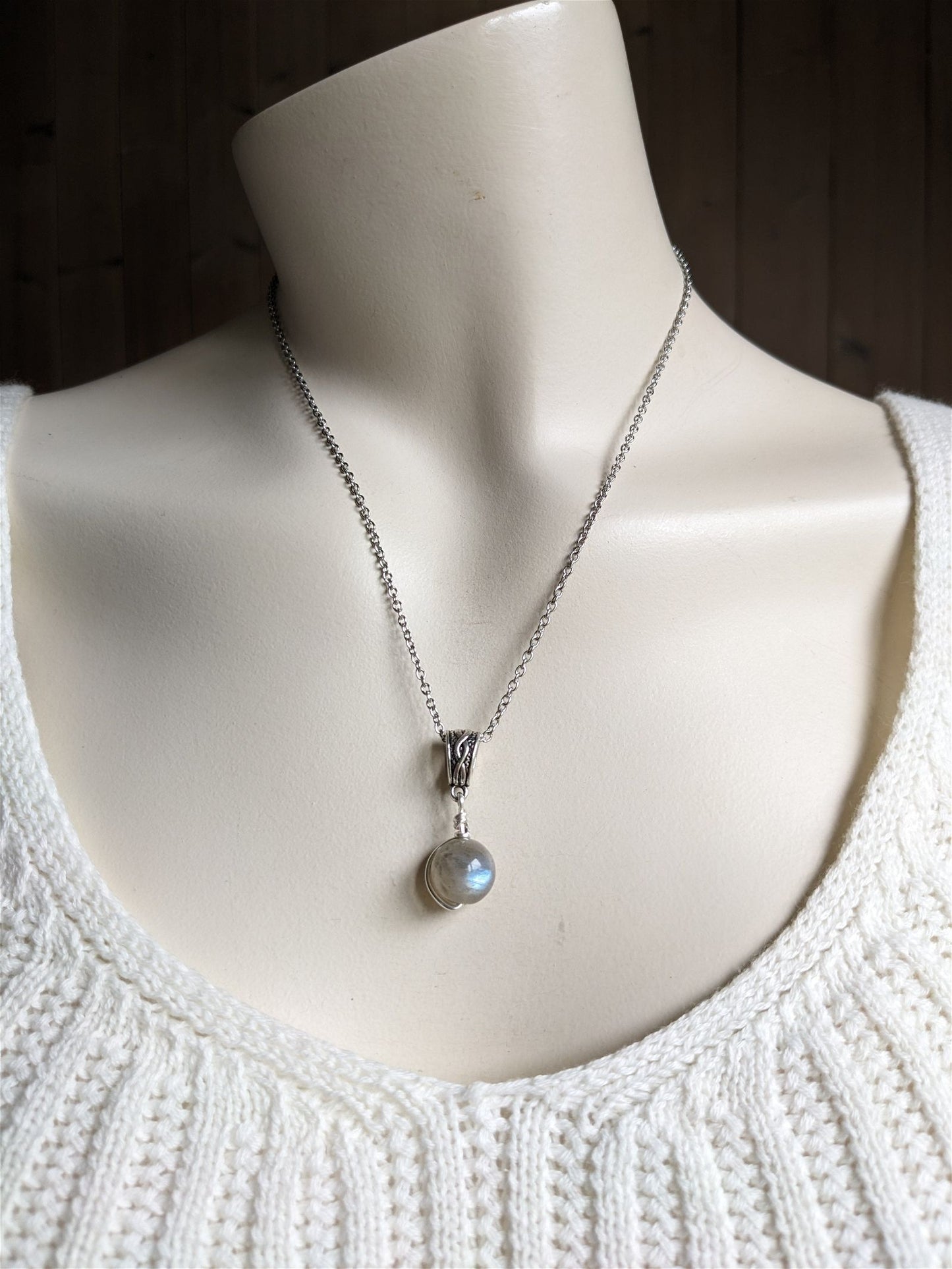 Collier avec labradorite - Aurore Lune 