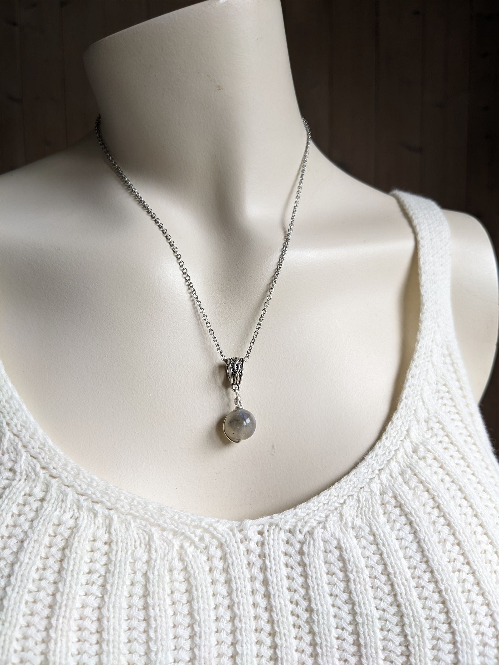 Collier avec labradorite - Aurore Lune 