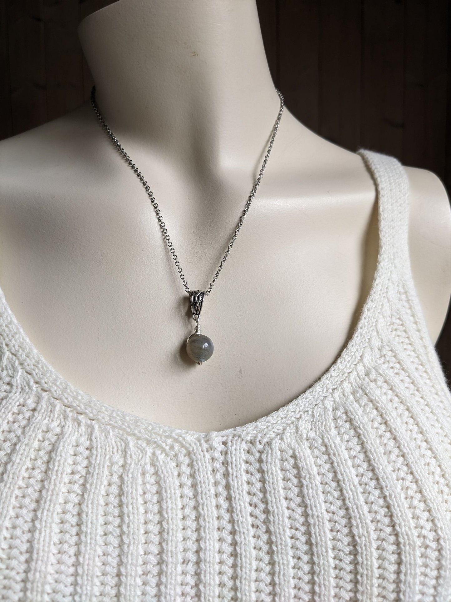 Collier avec labradorite - Aurore Lune 