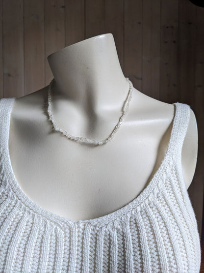 Collier avec labradorite blanche pierre de lune arc-en-ciel - Aurore Lune 