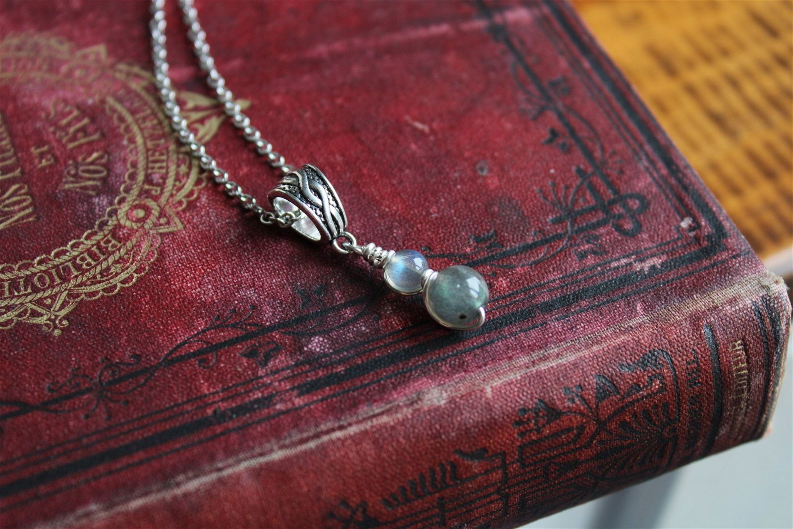 Collier avec labradorites - Aurore Lune 