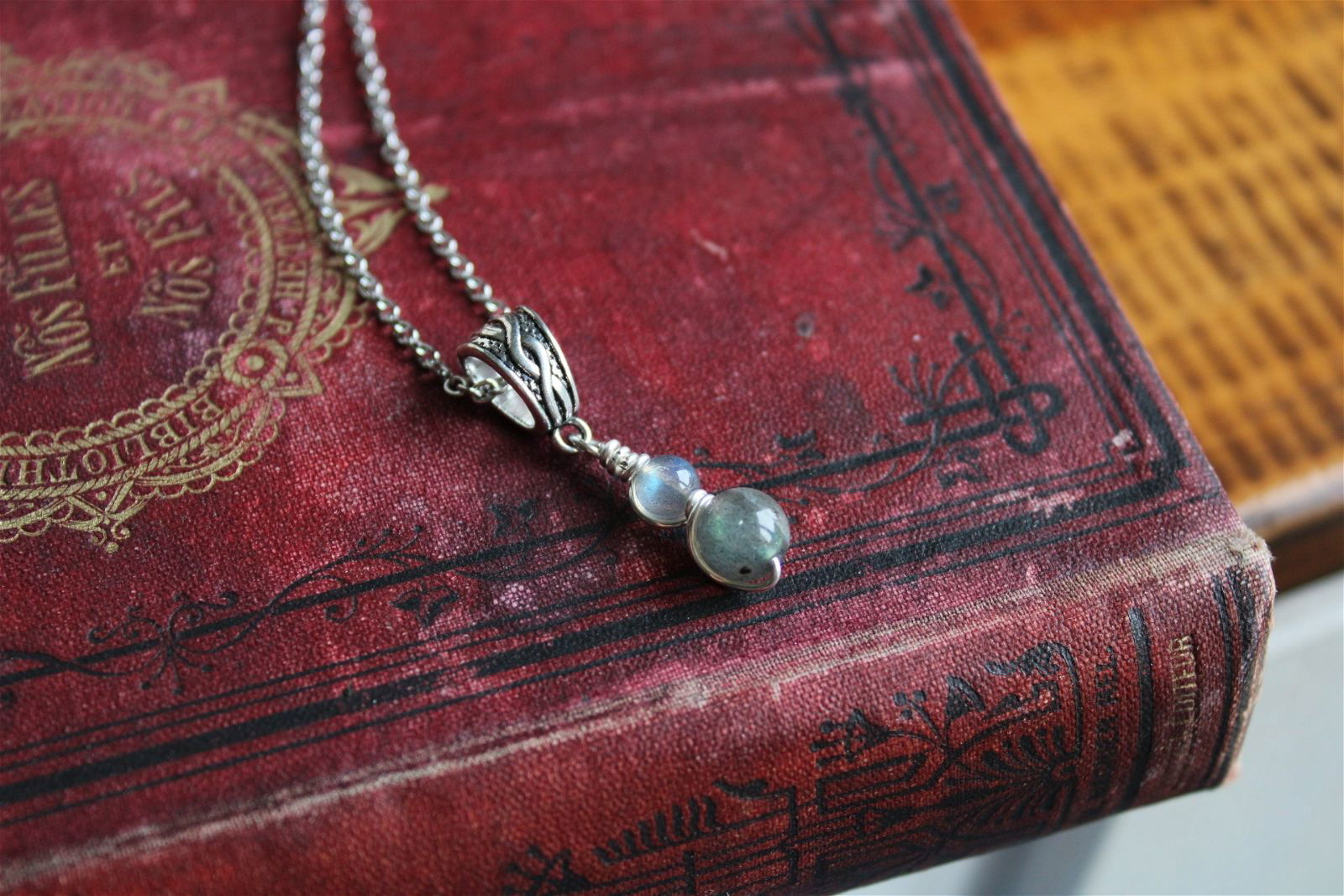 Collier avec labradorites - Aurore Lune 