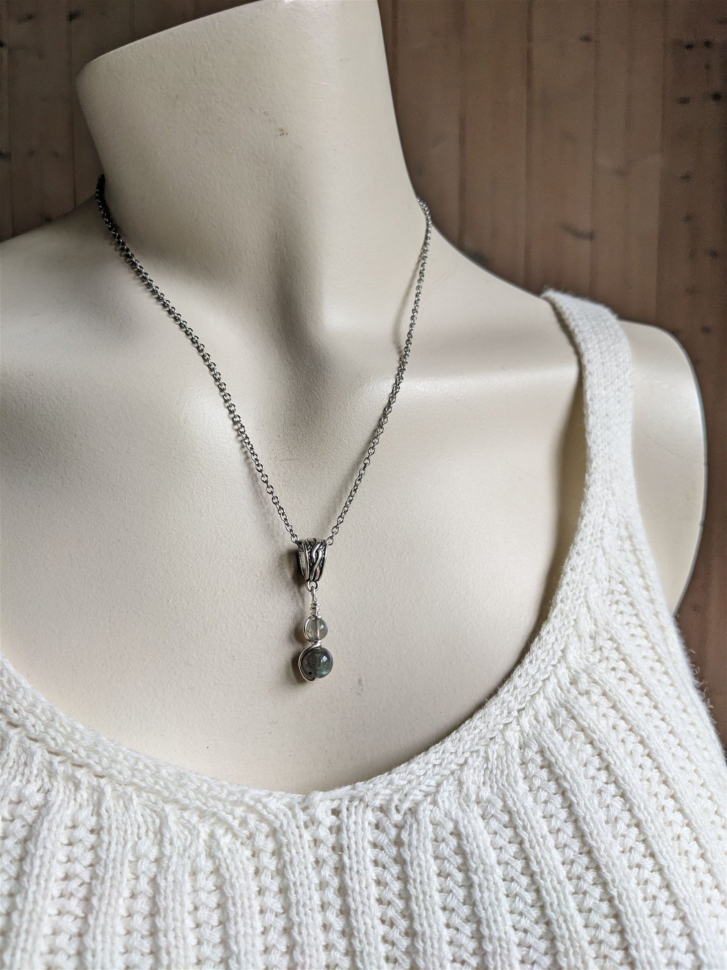 Collier avec labradorites - Aurore Lune 