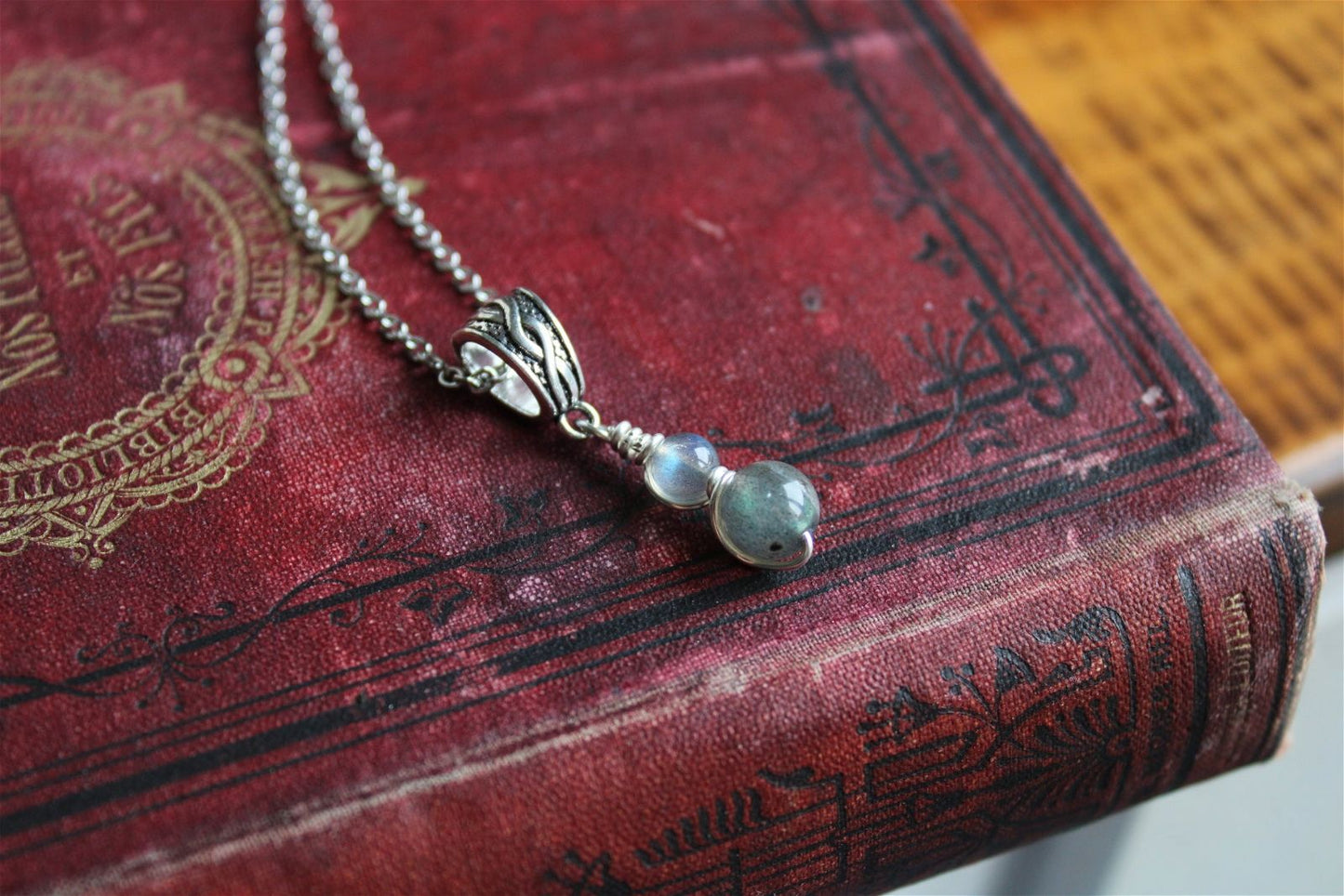 Collier avec labradorites - Aurore Lune 