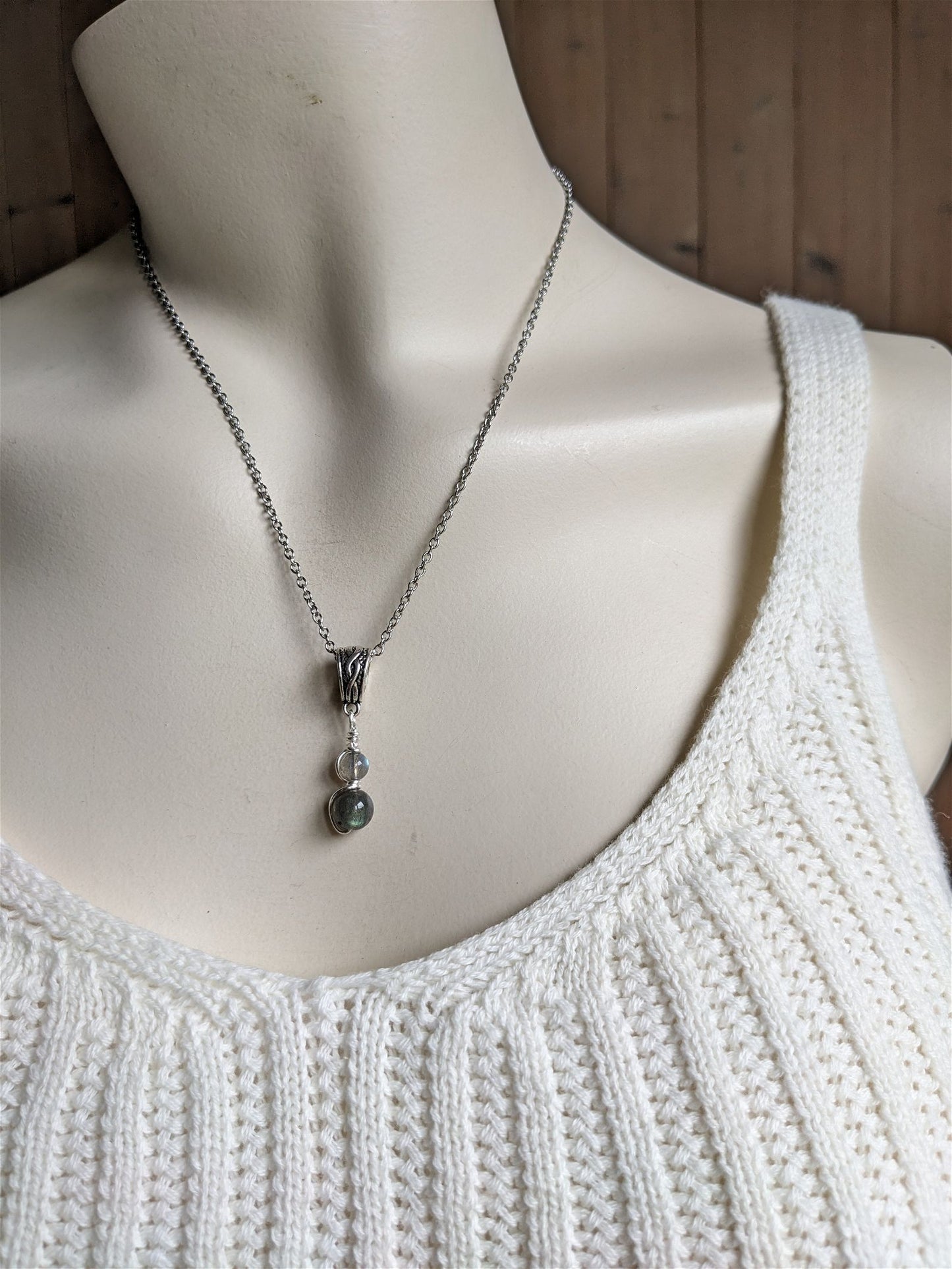 Collier avec labradorites - Aurore Lune 