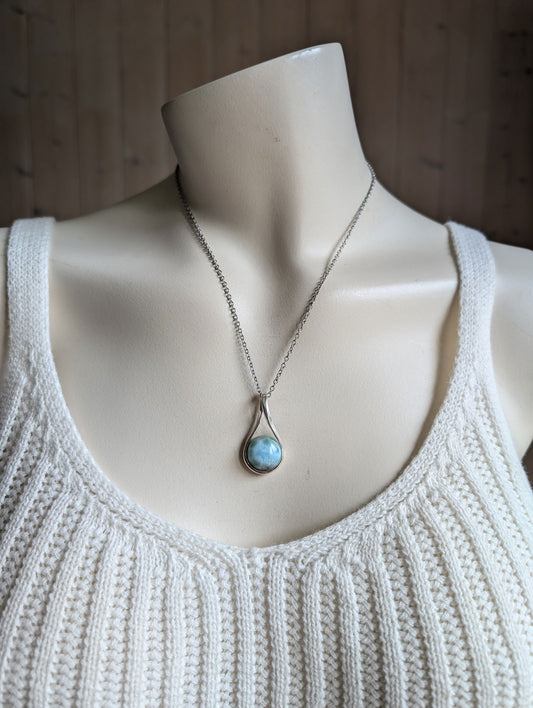 Collier avec larimar - Aurore Lune 