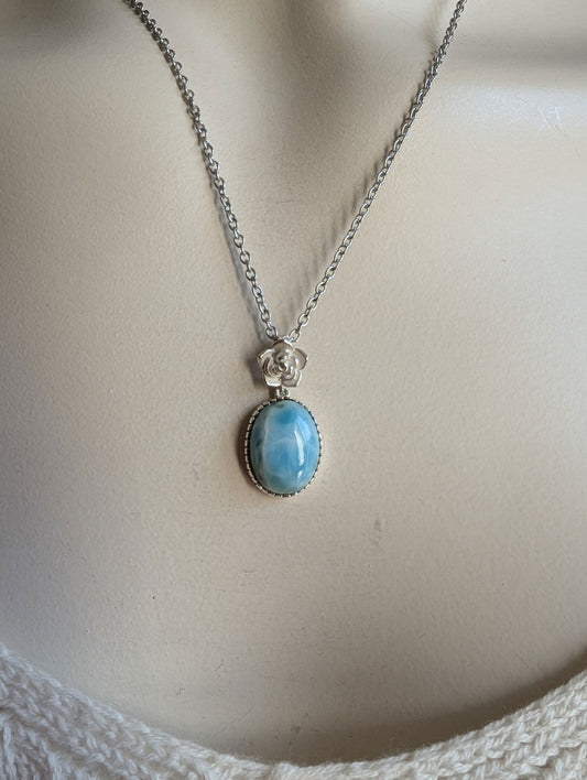 Collier avec larimar - Aurore Lune 