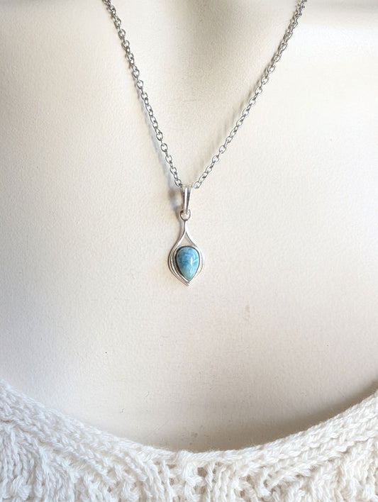 Collier avec larimar - Aurore Lune 