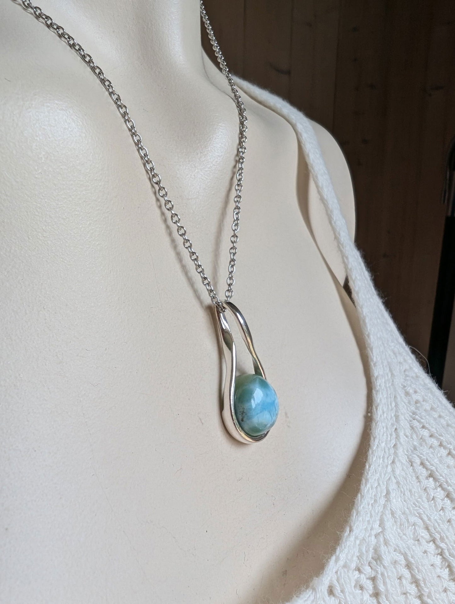 Collier avec larimar - Aurore Lune 