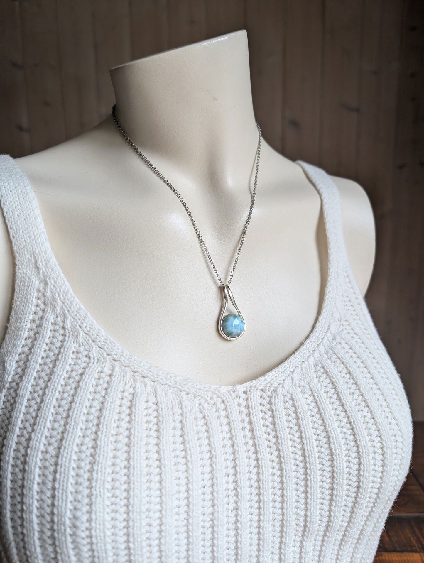 Collier avec larimar - Aurore Lune 