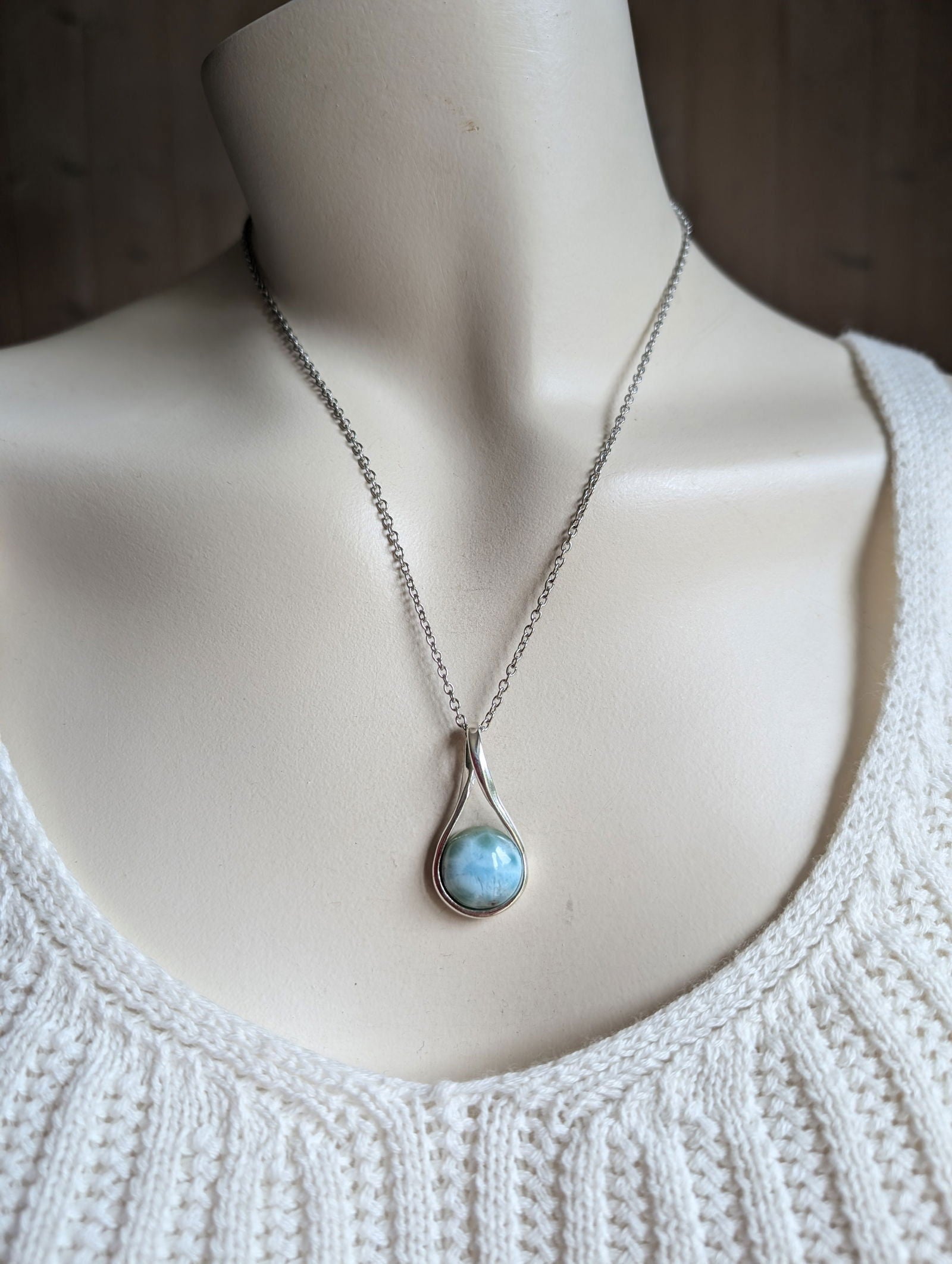 Collier avec larimar - Aurore Lune 