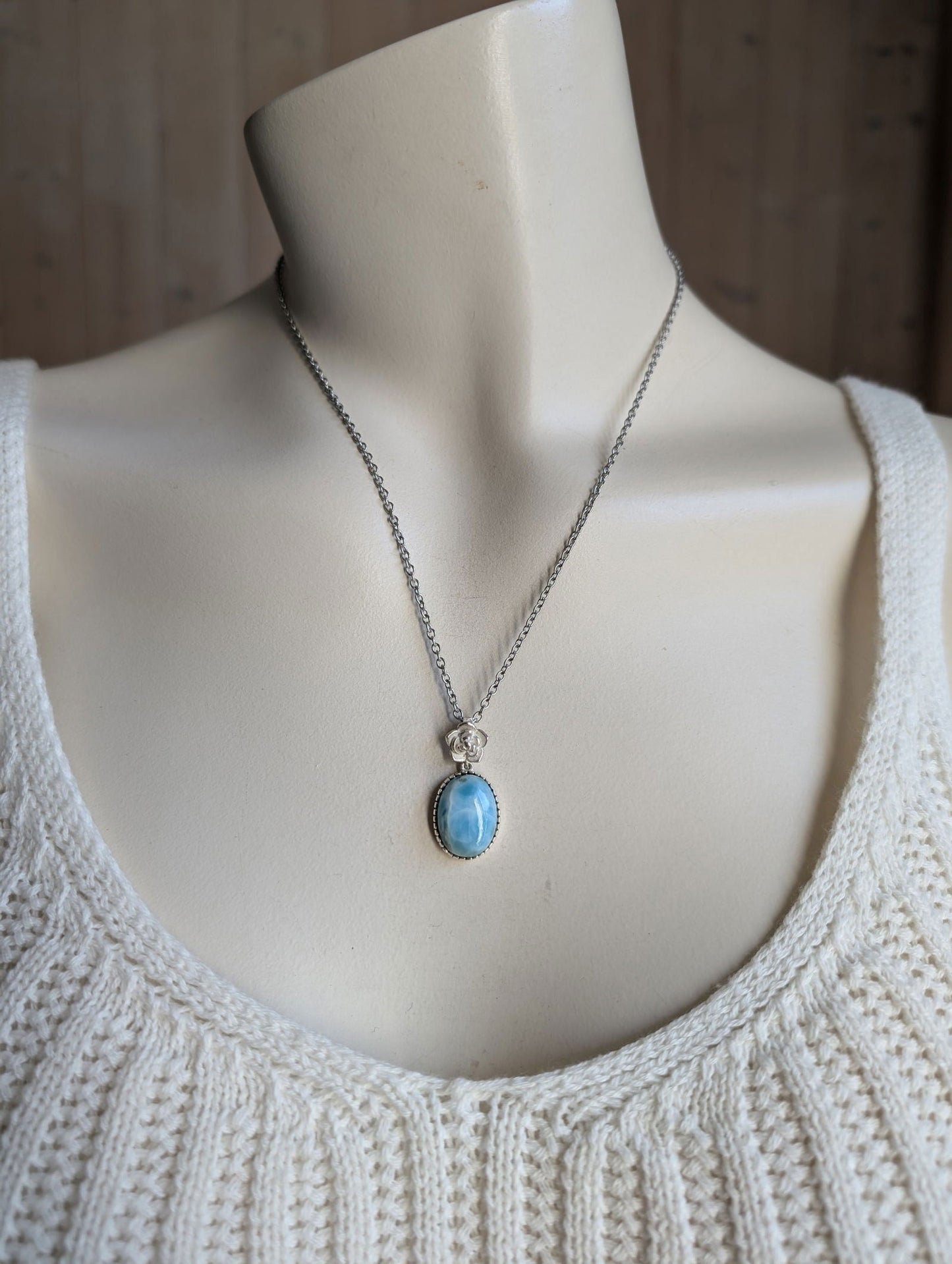 Collier avec larimar - Aurore Lune 