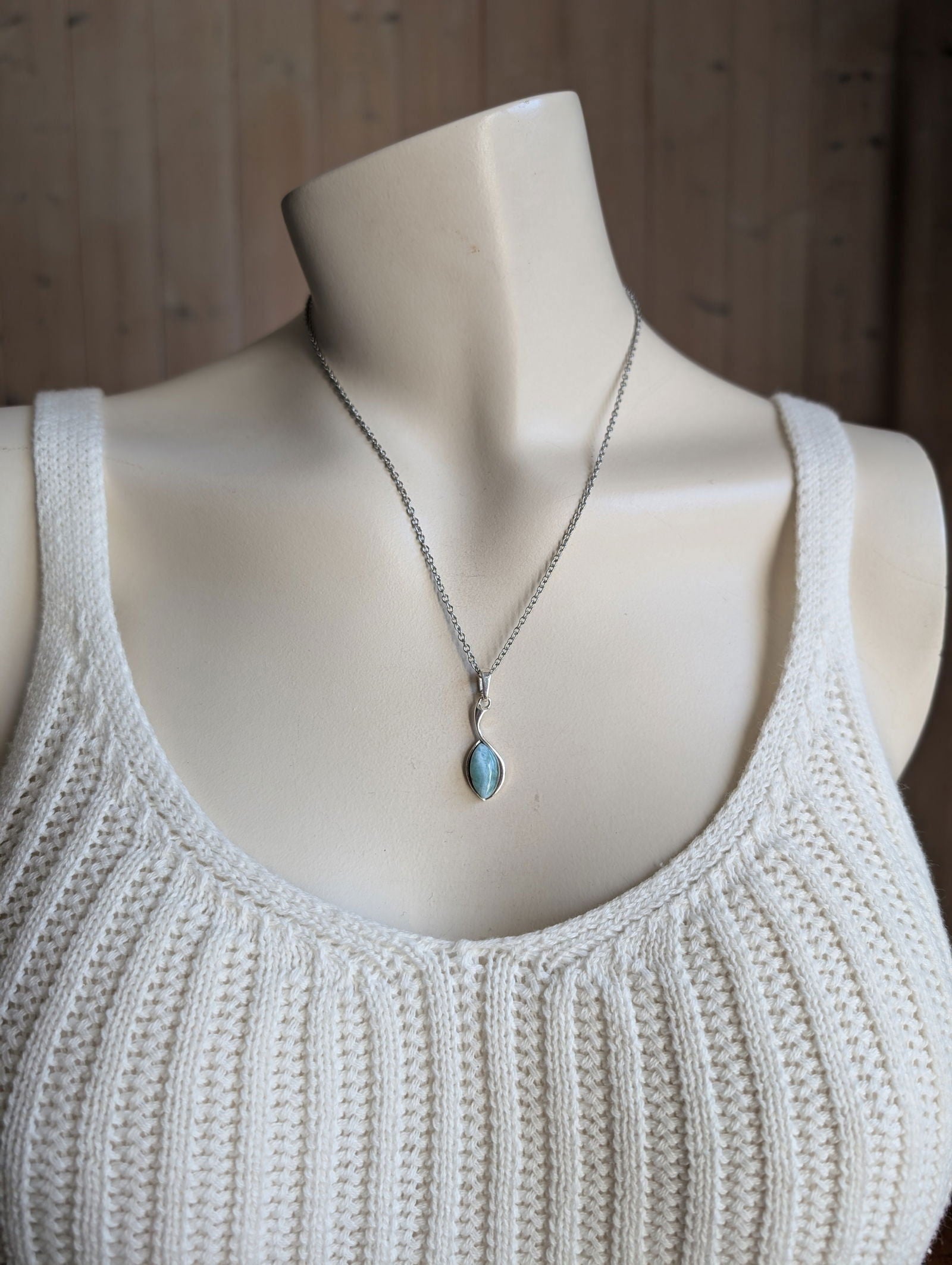 Collier avec larimar - Aurore Lune 