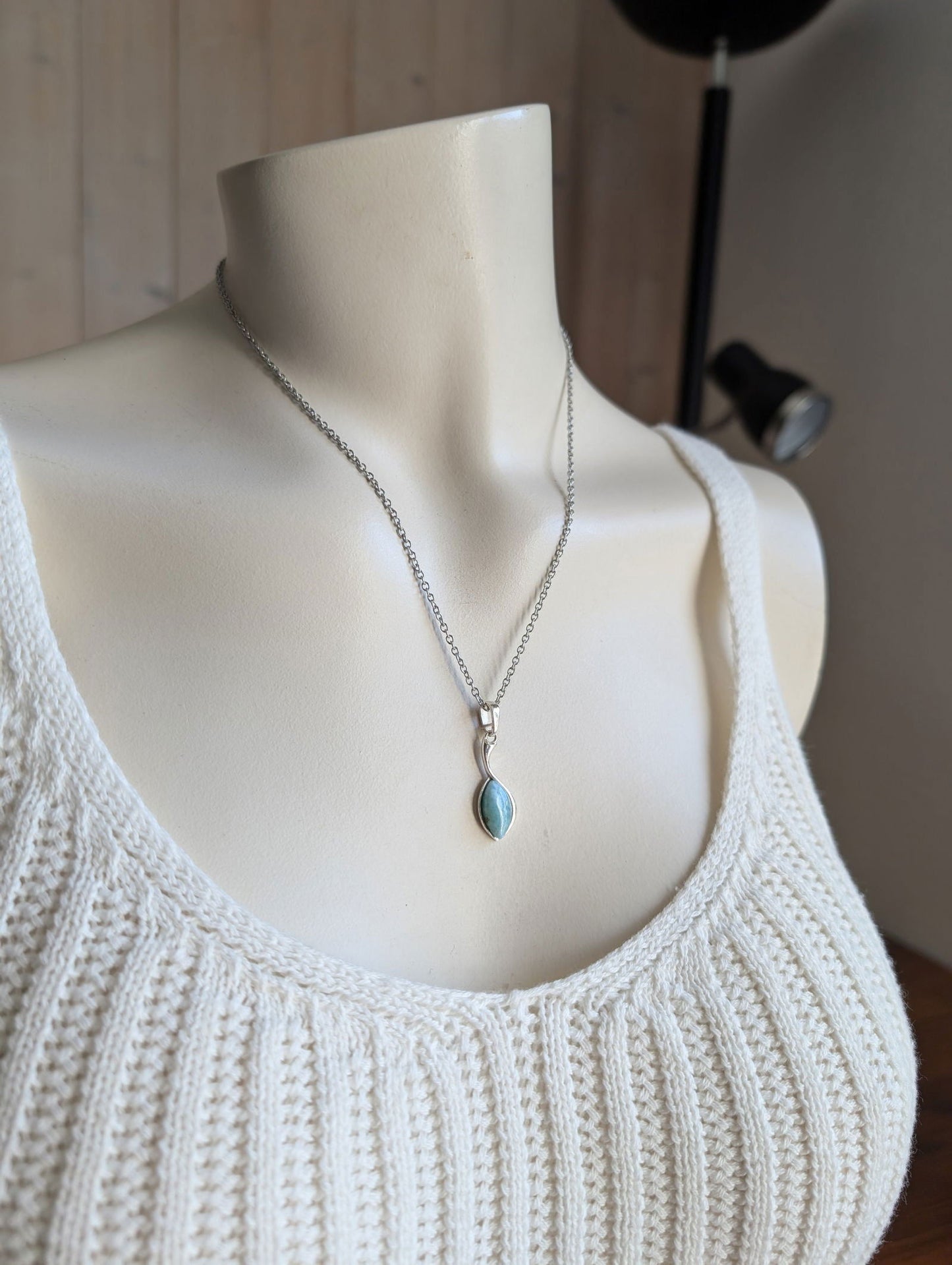 Collier avec larimar - Aurore Lune 