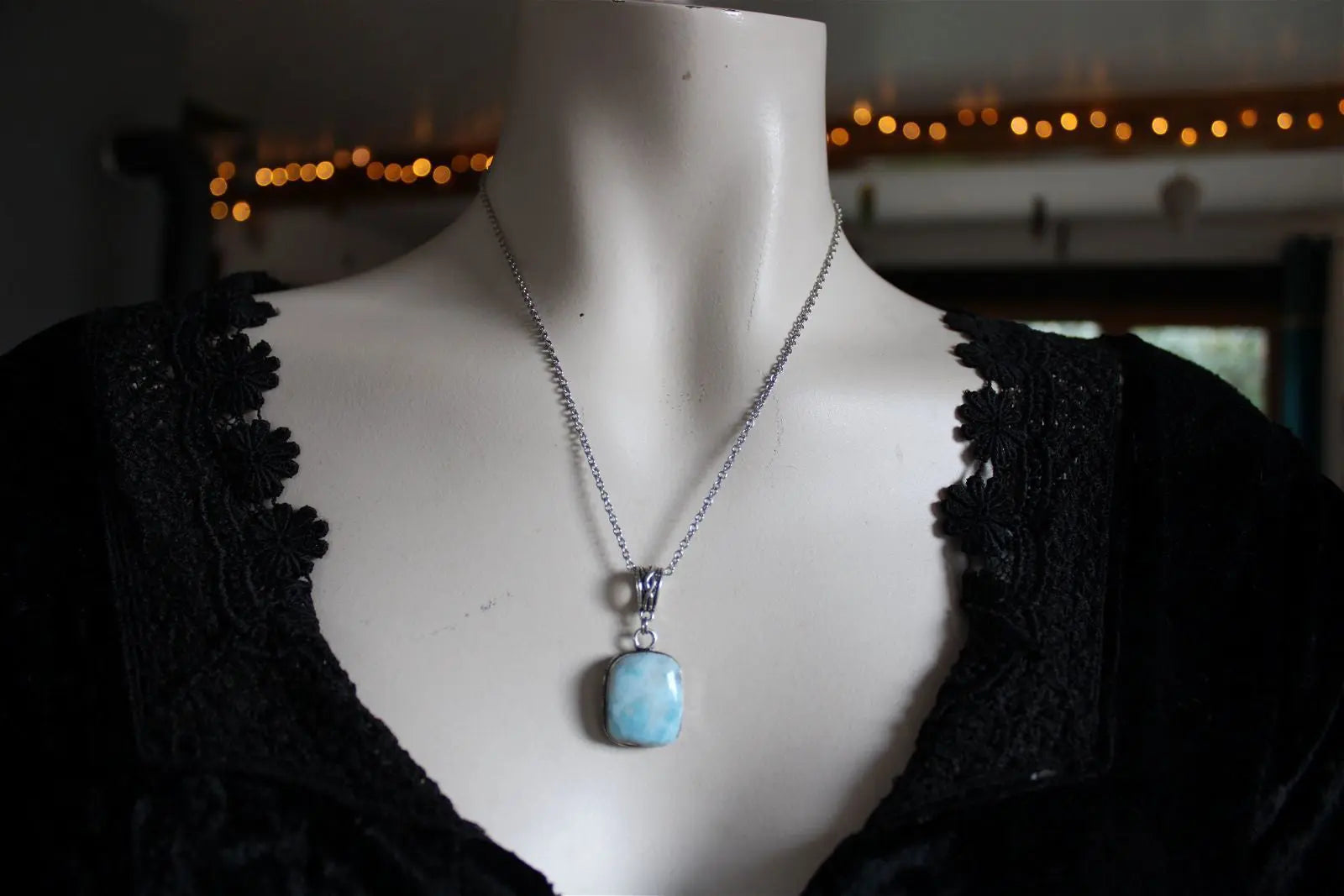 Collier avec larimar - Aurore Lune 