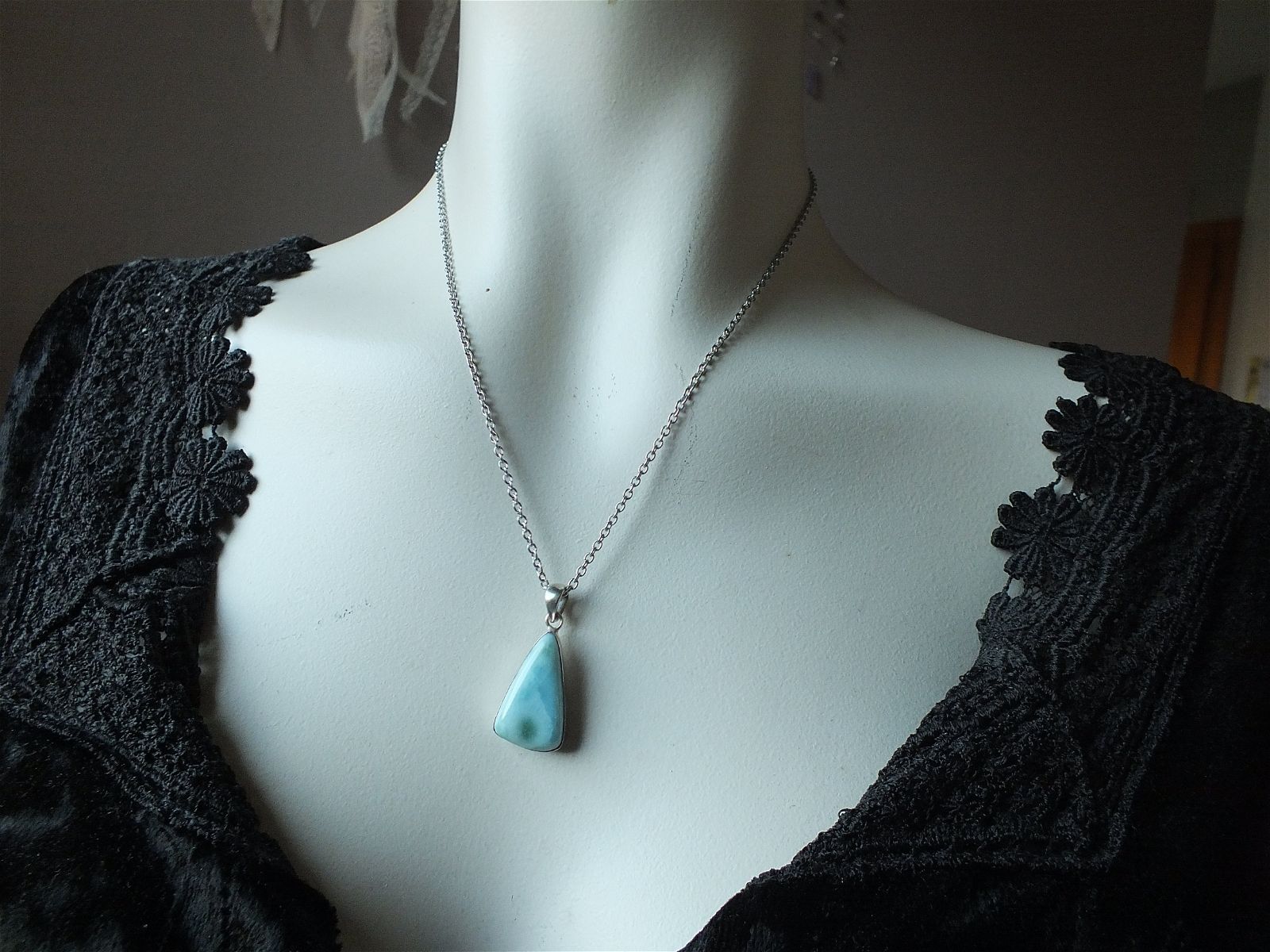 Collier avec larimar - Aurore Lune 