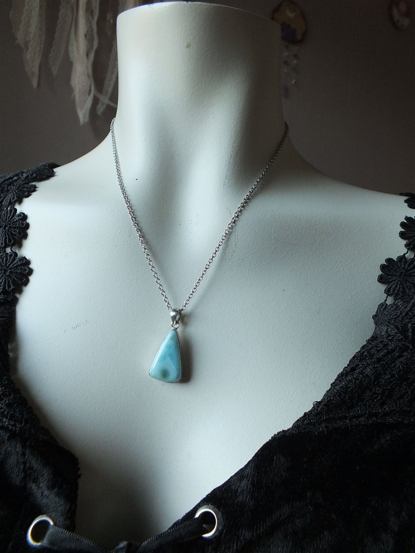 Collier avec larimar - Aurore Lune 