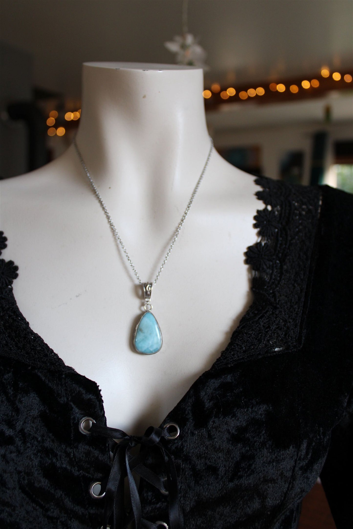 Collier avec larimar - Aurore Lune 