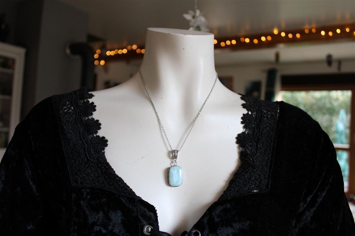 Collier avec larimar - Aurore Lune 