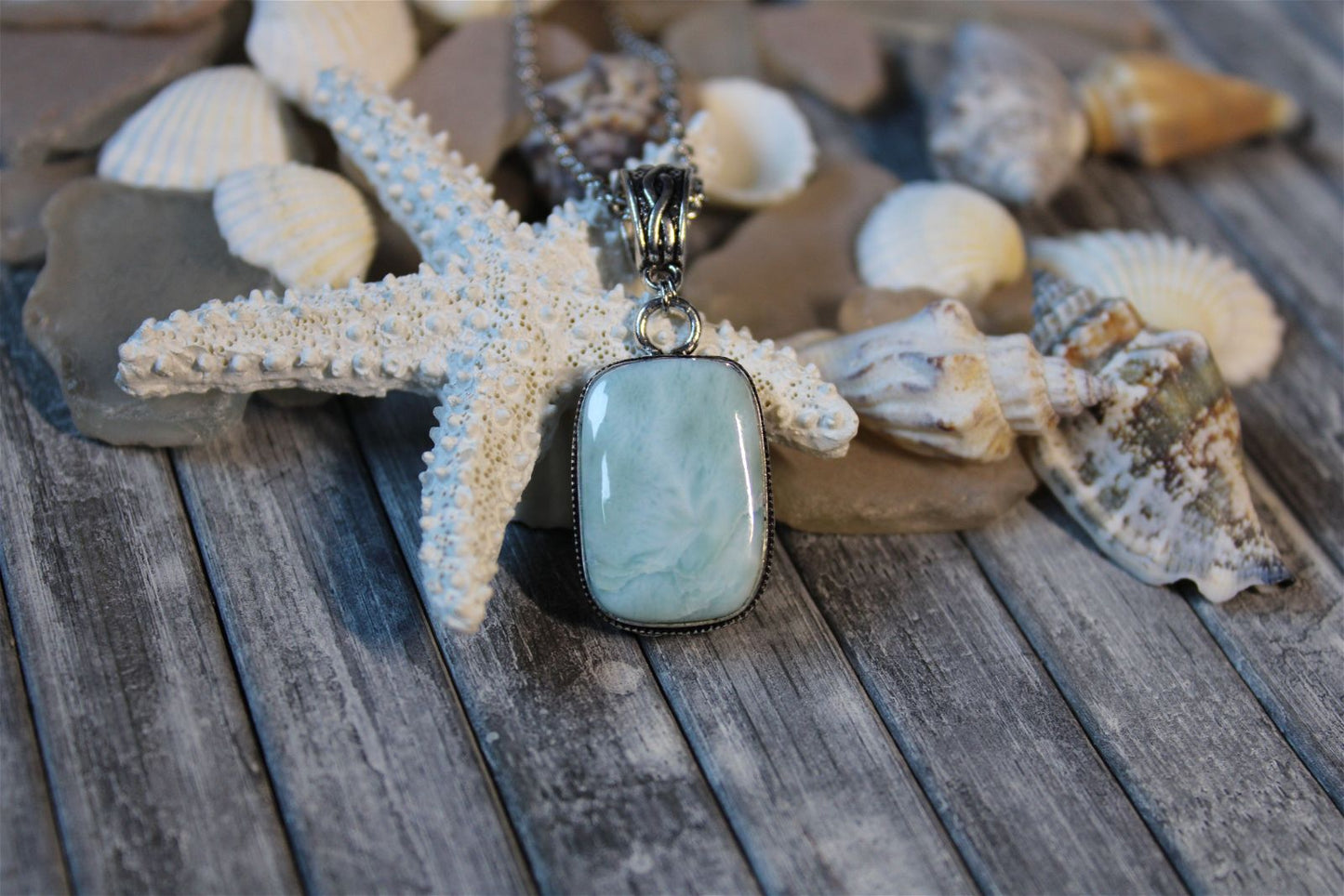 Collier avec larimar - Aurore Lune 