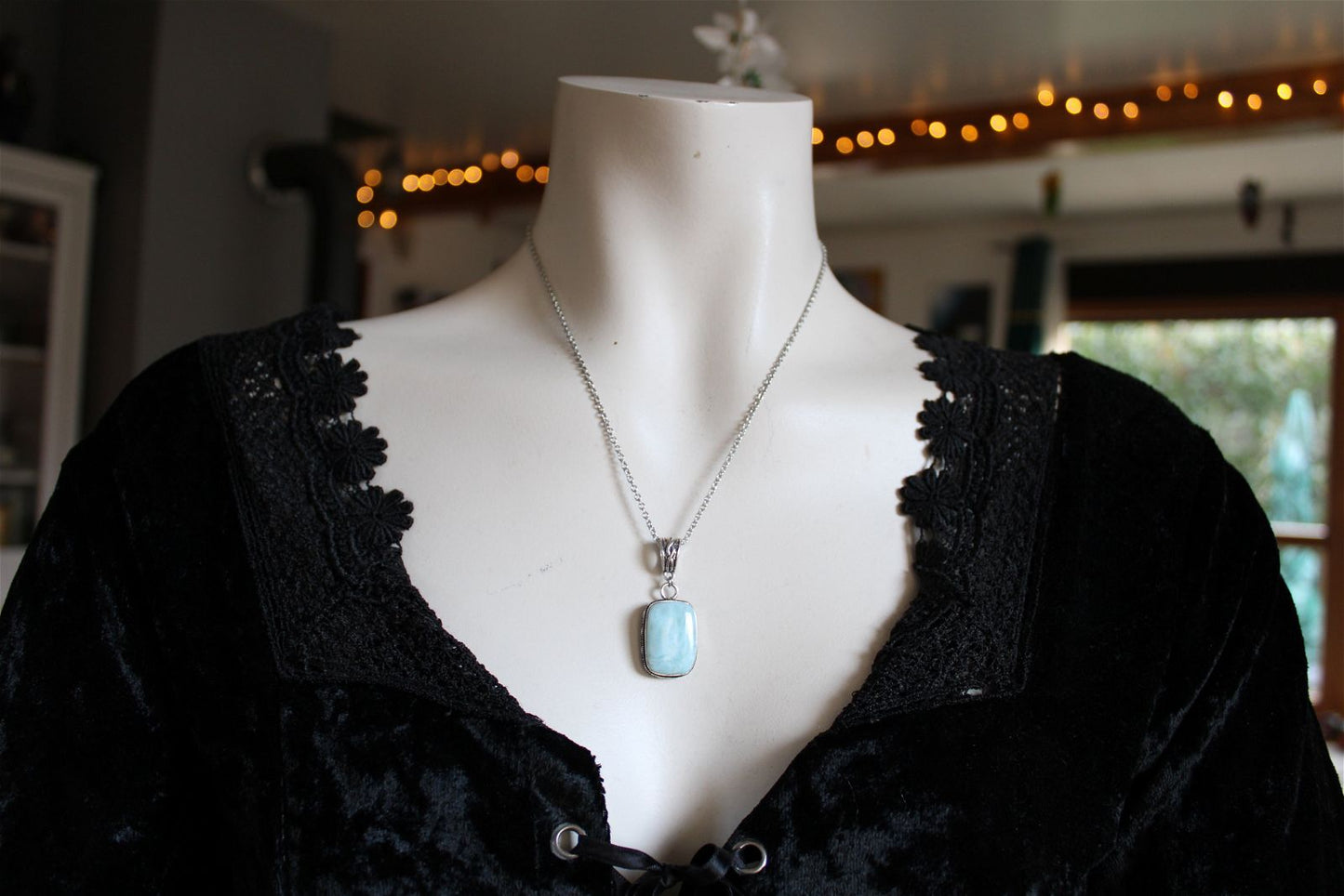 Collier avec larimar - Aurore Lune 