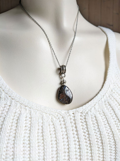 Collier avec opale boulder - Aurore Lune 