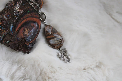Collier avec opale boulder - Aurore Lune 