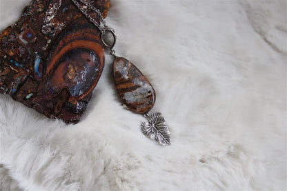 Collier avec opale boulder - Aurore Lune 