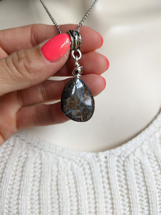 Collier avec opale boulder - Aurore Lune 