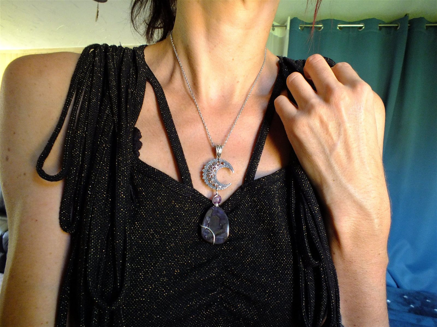 Collier avec opale boulder * River * - Aurore Lune 