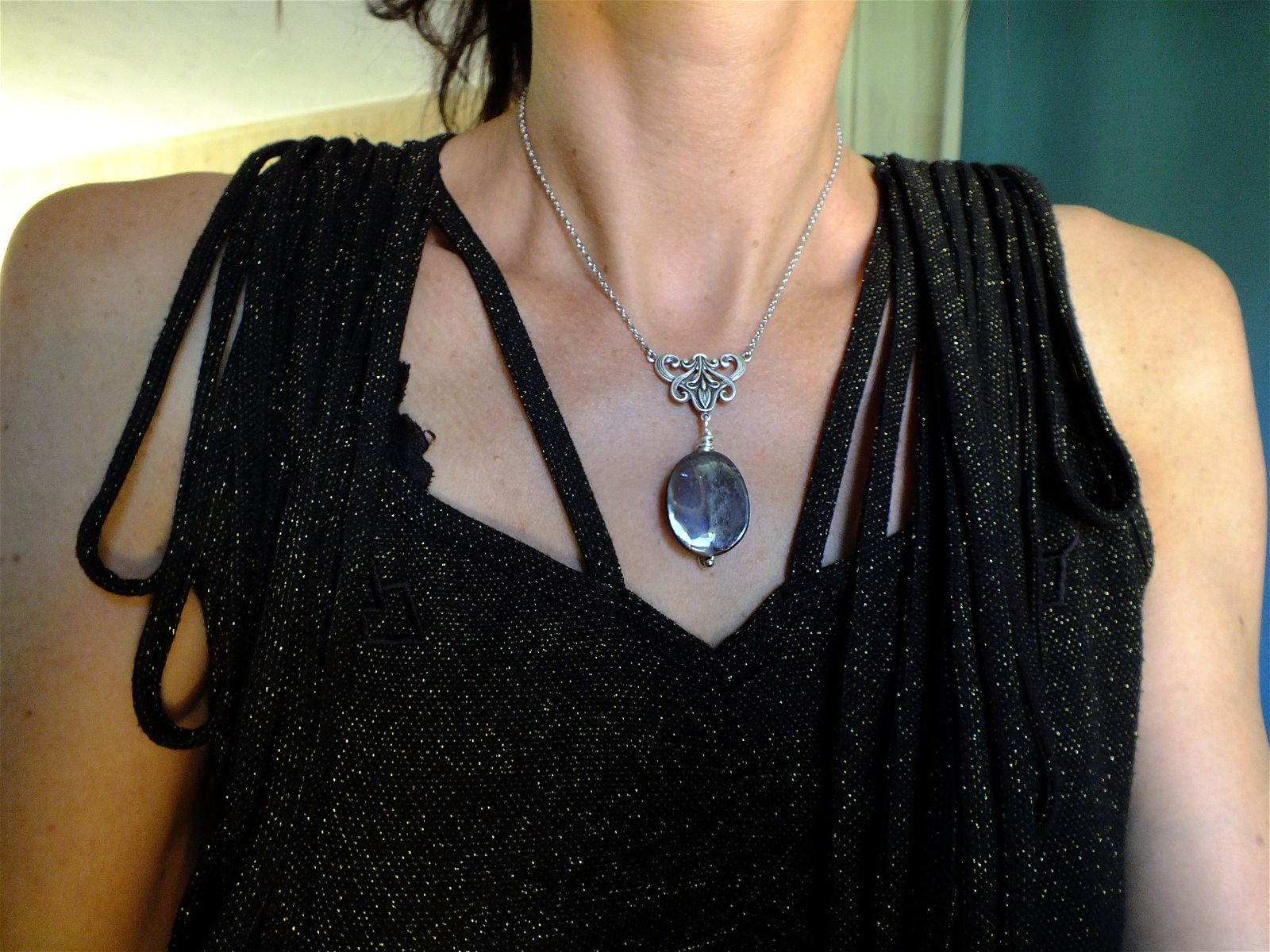 Collier avec opale boulder * Voie Lactée * - Aurore Lune 