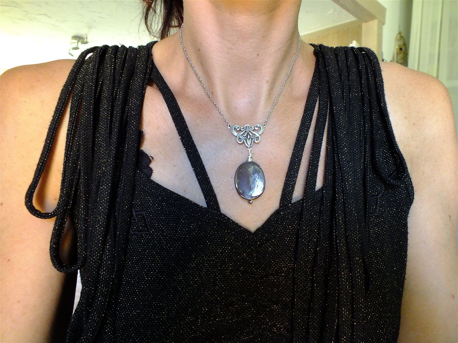 Collier avec opale boulder * Voie Lactée * - Aurore Lune 