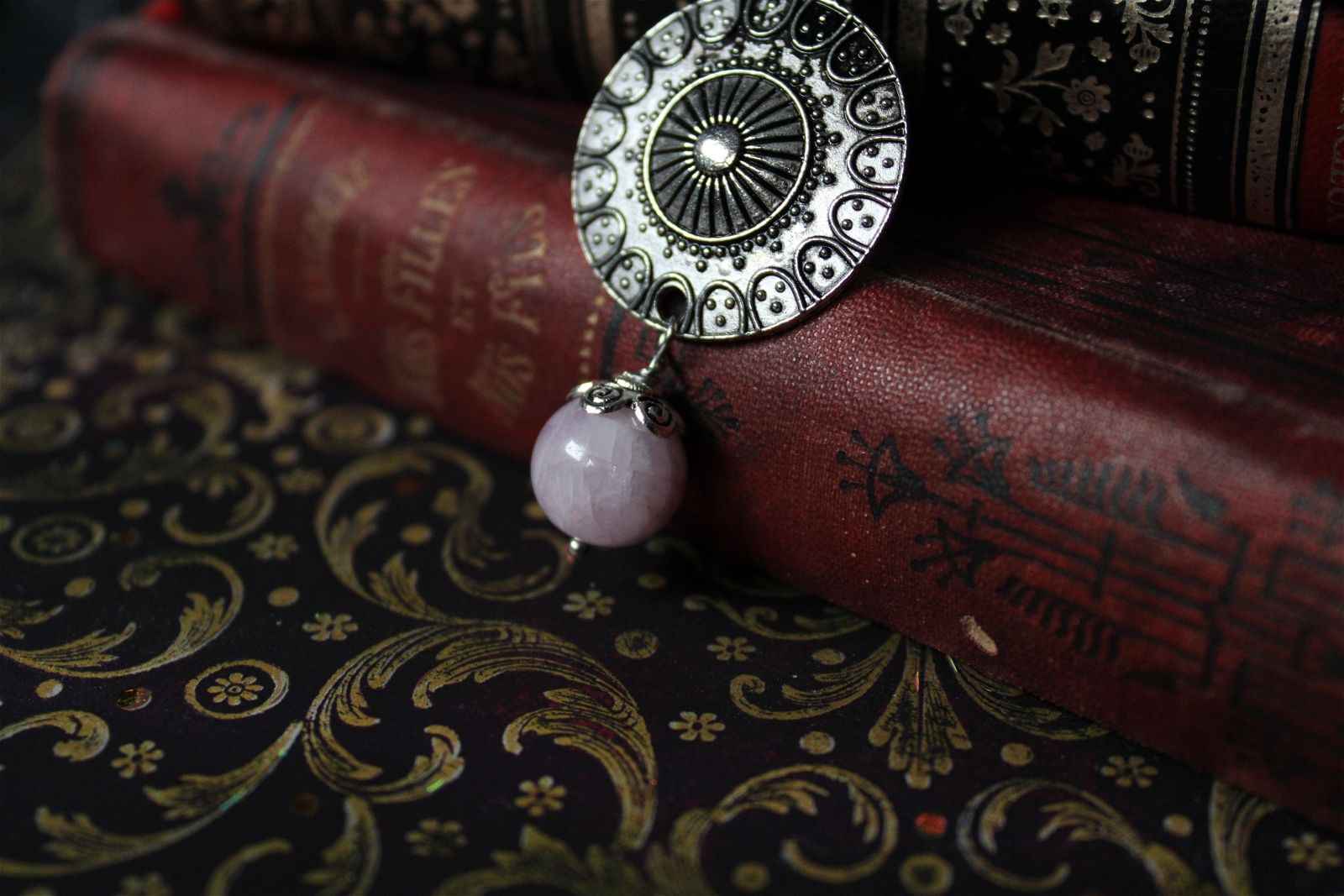 Collier avec perle de kunzite - - Aurore Lune 