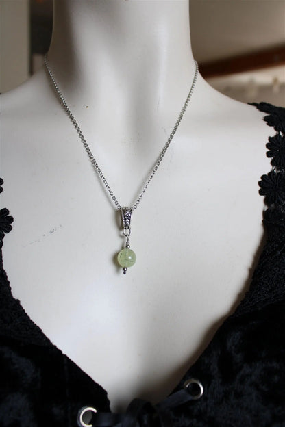 Collier avec prehnite - Aurore Lune 