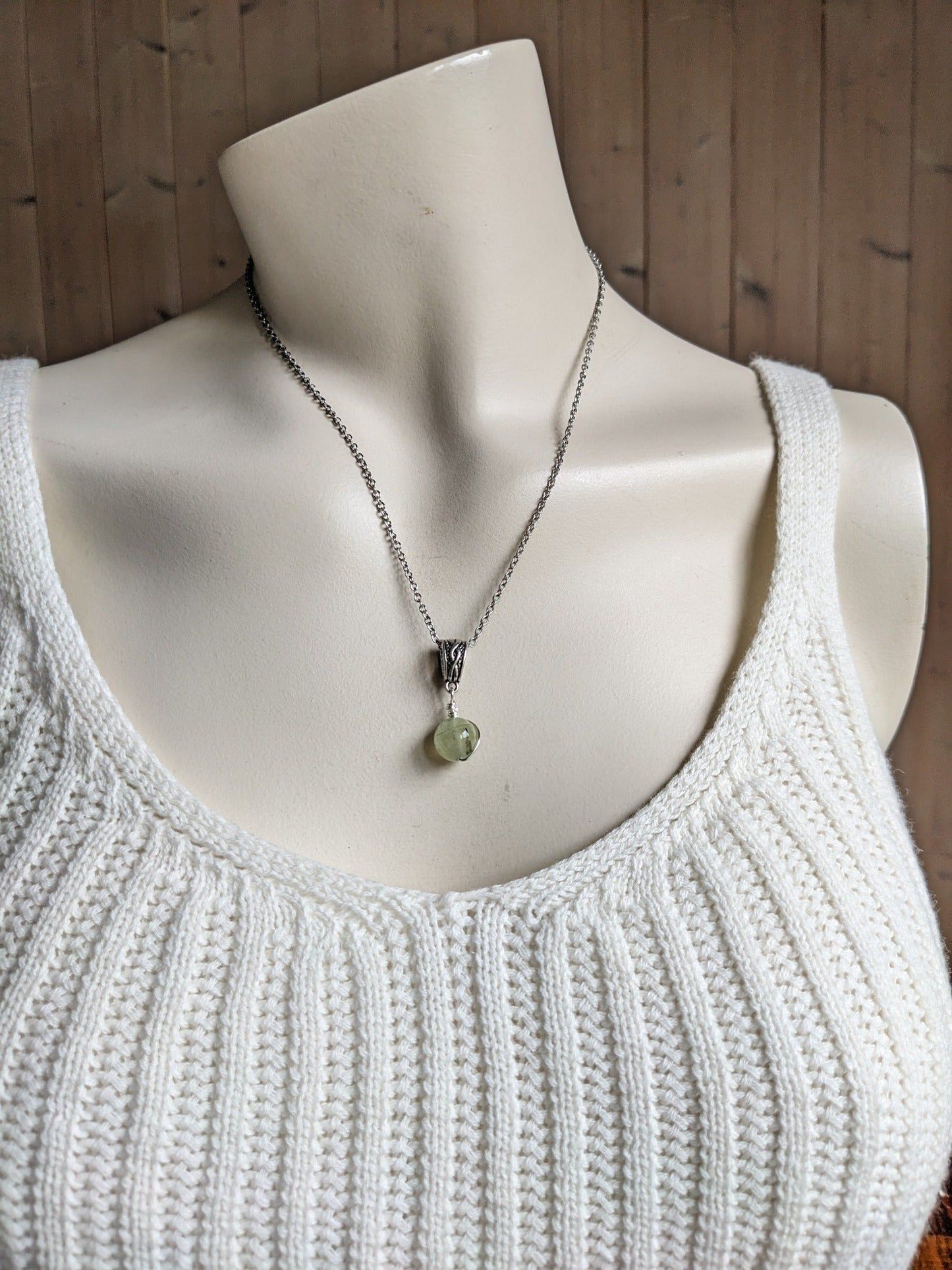 Collier avec prehnite - Aurore Lune 