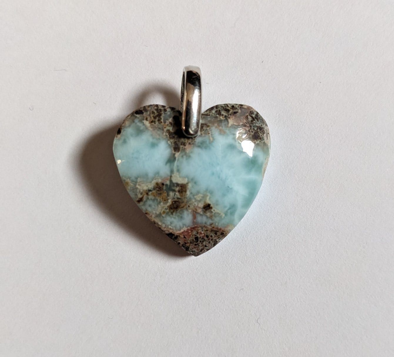 Collier coeur de larimar - Aurore Lune 