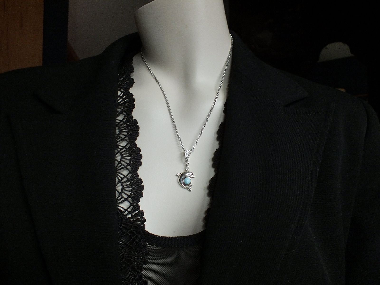 Collier dauphin avec larimar - Aurore Lune 