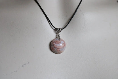 Collier de douceur en agate candy cotton - Aurore Lune 