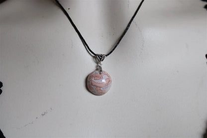 Collier de douceur en agate candy cotton - Aurore Lune 