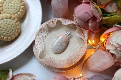 Collier de douceur en agate candy cotton - Aurore Lune 