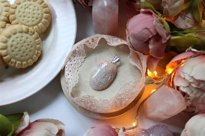Collier de douceur en agate candy cotton - Aurore Lune 