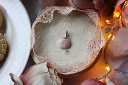 Collier de douceur en agate candy cotton - Aurore Lune 